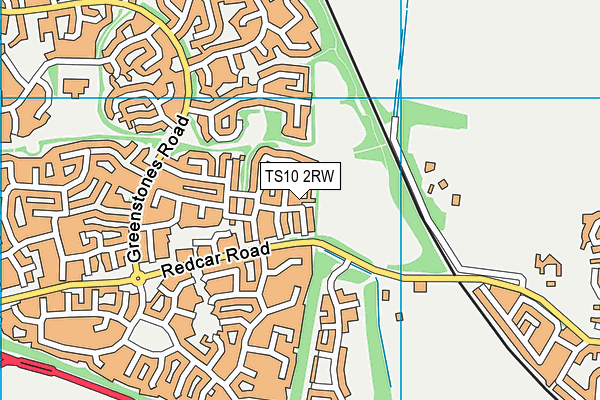 TS10 2RW map - OS VectorMap District (Ordnance Survey)