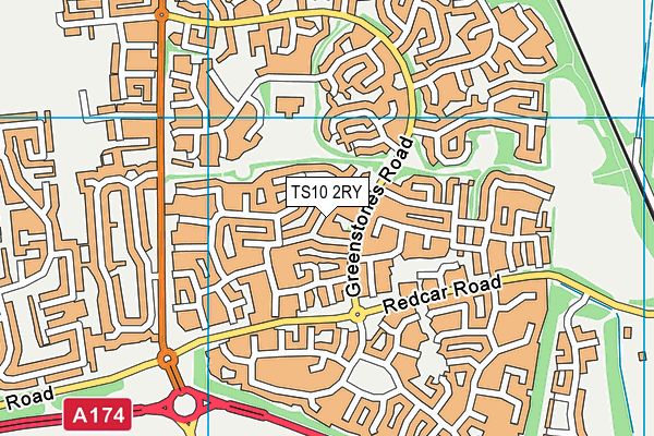 TS10 2RY map - OS VectorMap District (Ordnance Survey)