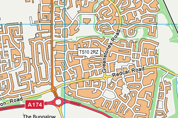 TS10 2RZ map - OS VectorMap District (Ordnance Survey)