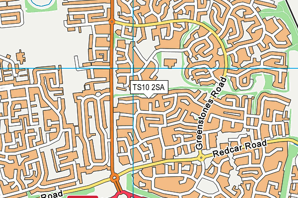 TS10 2SA map - OS VectorMap District (Ordnance Survey)