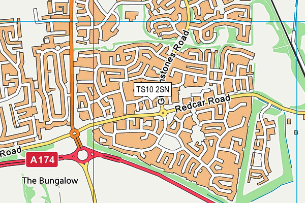 TS10 2SN map - OS VectorMap District (Ordnance Survey)