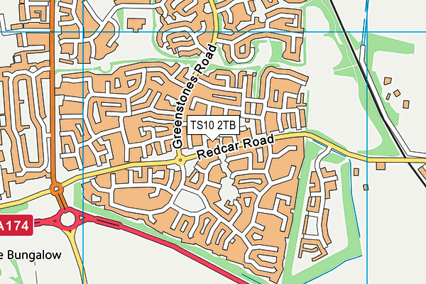 TS10 2TB map - OS VectorMap District (Ordnance Survey)