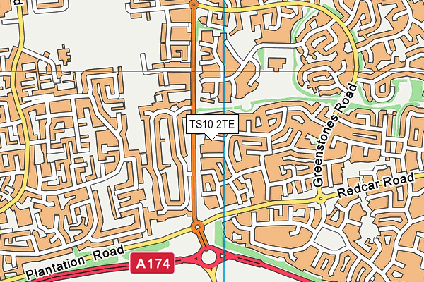 TS10 2TE map - OS VectorMap District (Ordnance Survey)