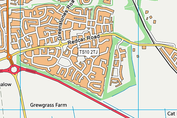 TS10 2TJ map - OS VectorMap District (Ordnance Survey)