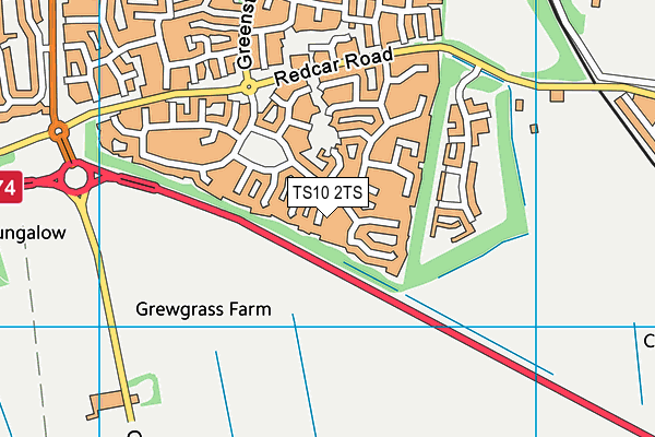 TS10 2TS map - OS VectorMap District (Ordnance Survey)