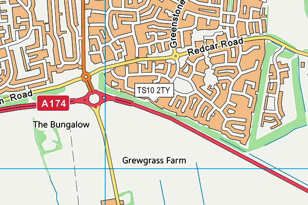 TS10 2TY map - OS VectorMap District (Ordnance Survey)