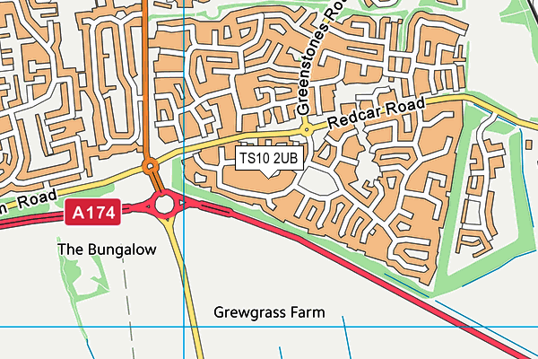 TS10 2UB map - OS VectorMap District (Ordnance Survey)