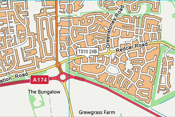 TS10 2XB map - OS VectorMap District (Ordnance Survey)