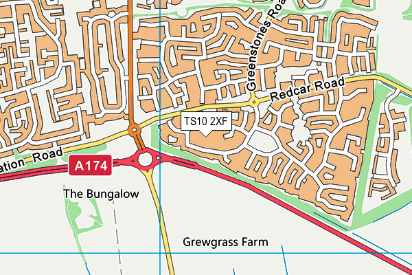 TS10 2XF map - OS VectorMap District (Ordnance Survey)