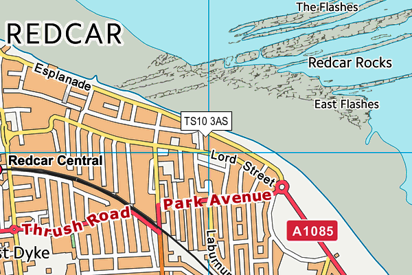 TS10 3AS map - OS VectorMap District (Ordnance Survey)