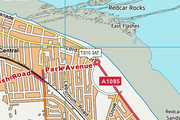 TS10 3AT map - OS VectorMap District (Ordnance Survey)