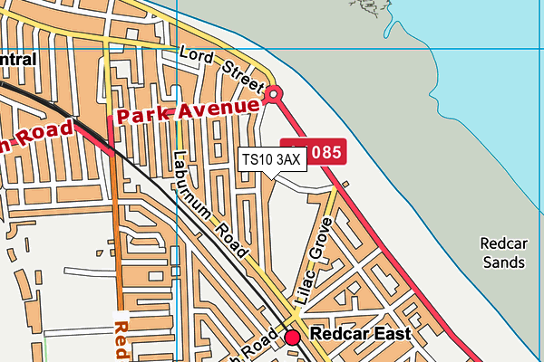Zetland Park map (TS10 3AX) - OS VectorMap District (Ordnance Survey)