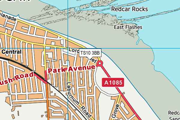 TS10 3BB map - OS VectorMap District (Ordnance Survey)