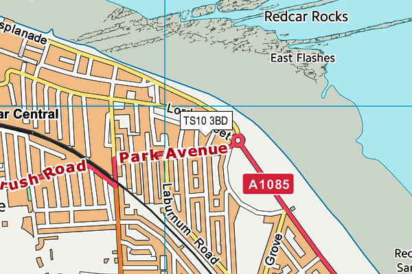 TS10 3BD map - OS VectorMap District (Ordnance Survey)