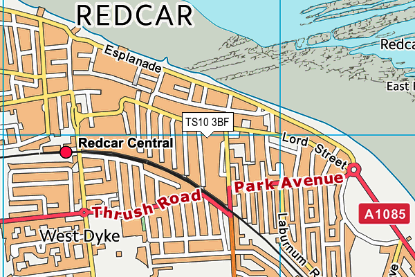 TS10 3BF map - OS VectorMap District (Ordnance Survey)