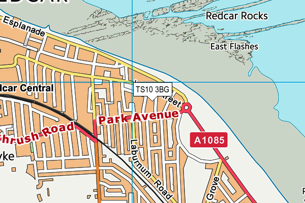 TS10 3BG map - OS VectorMap District (Ordnance Survey)