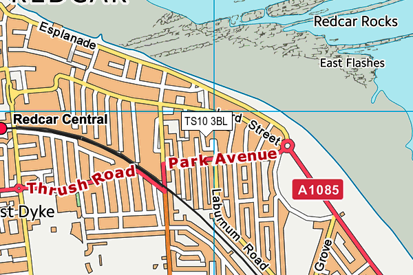 TS10 3BL map - OS VectorMap District (Ordnance Survey)