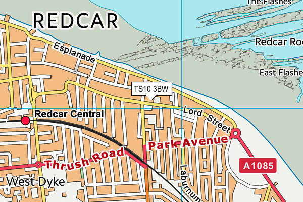 TS10 3BW map - OS VectorMap District (Ordnance Survey)