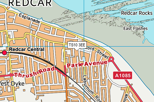 TS10 3EE map - OS VectorMap District (Ordnance Survey)