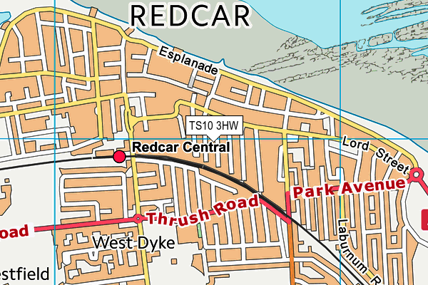 TS10 3HW map - OS VectorMap District (Ordnance Survey)