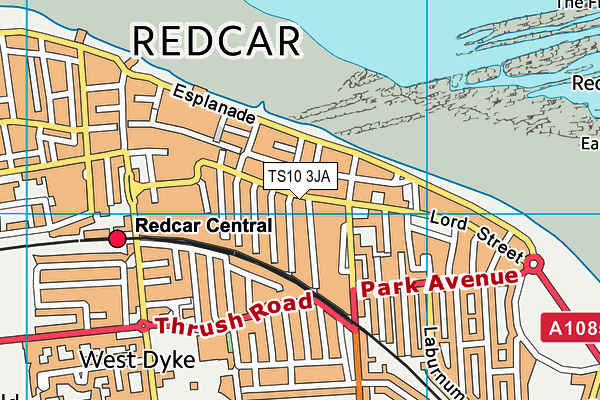 TS10 3JA map - OS VectorMap District (Ordnance Survey)