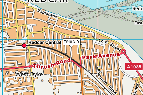 TS10 3JD map - OS VectorMap District (Ordnance Survey)