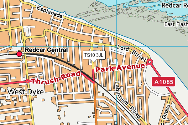 Zetland Primary School map (TS10 3JL) - OS VectorMap District (Ordnance Survey)