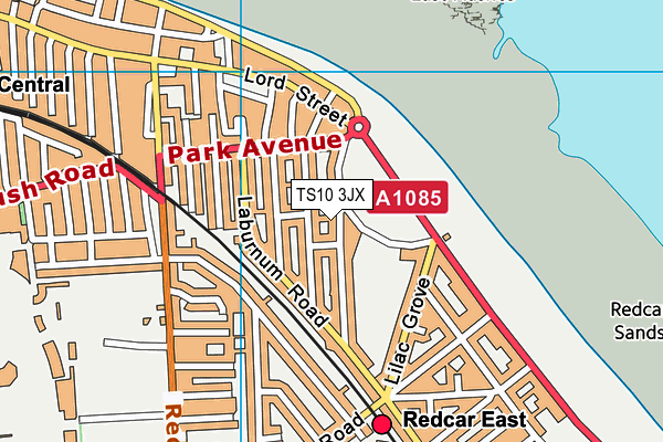 TS10 3JX map - OS VectorMap District (Ordnance Survey)