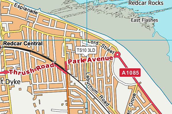 TS10 3LD map - OS VectorMap District (Ordnance Survey)