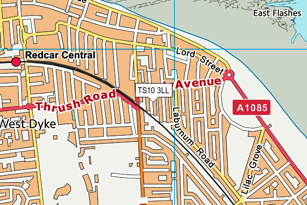 TS10 3LL map - OS VectorMap District (Ordnance Survey)