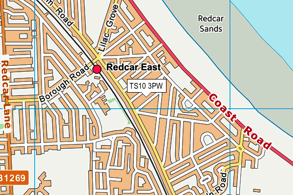 TS10 3PW map - OS VectorMap District (Ordnance Survey)