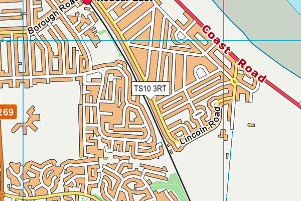 TS10 3RT map - OS VectorMap District (Ordnance Survey)