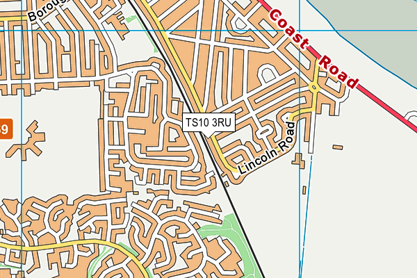 TS10 3RU map - OS VectorMap District (Ordnance Survey)