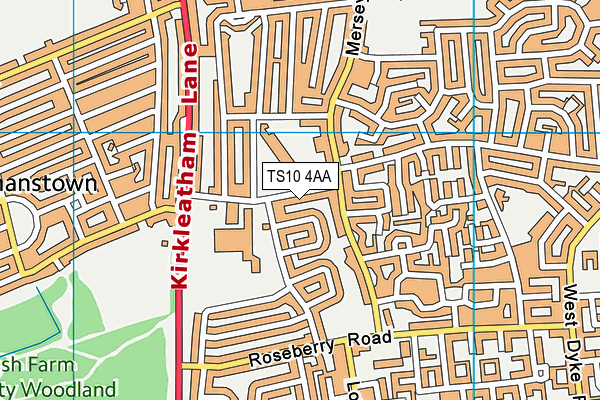 TS10 4AA map - OS VectorMap District (Ordnance Survey)