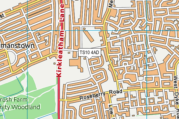 TS10 4AD map - OS VectorMap District (Ordnance Survey)