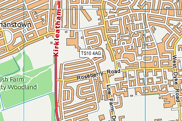 TS10 4AG map - OS VectorMap District (Ordnance Survey)