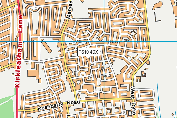 TS10 4DX map - OS VectorMap District (Ordnance Survey)