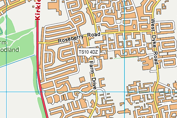 TS10 4DZ map - OS VectorMap District (Ordnance Survey)