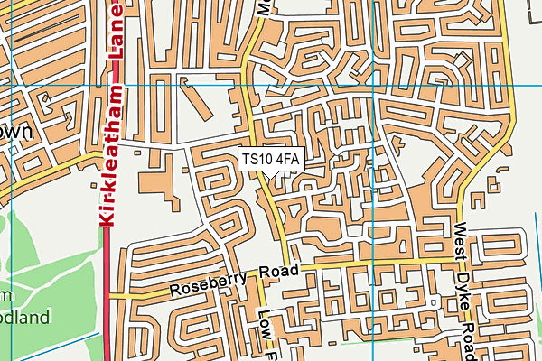 TS10 4FA map - OS VectorMap District (Ordnance Survey)