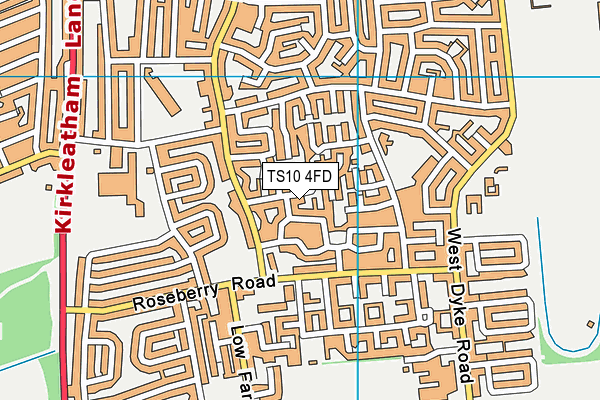 TS10 4FD map - OS VectorMap District (Ordnance Survey)