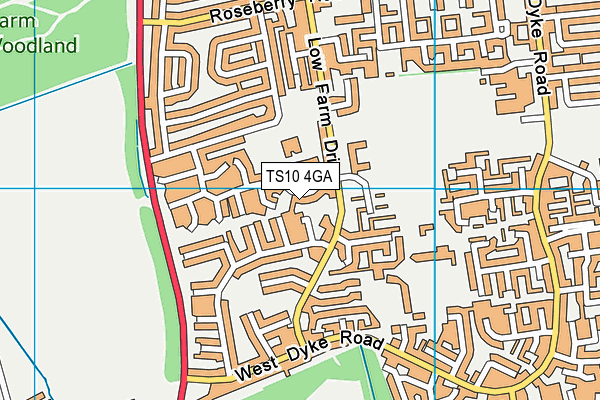 TS10 4GA map - OS VectorMap District (Ordnance Survey)
