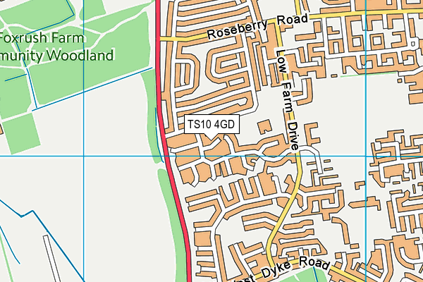 TS10 4GD map - OS VectorMap District (Ordnance Survey)