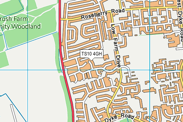 TS10 4GH map - OS VectorMap District (Ordnance Survey)