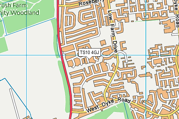 TS10 4GJ map - OS VectorMap District (Ordnance Survey)