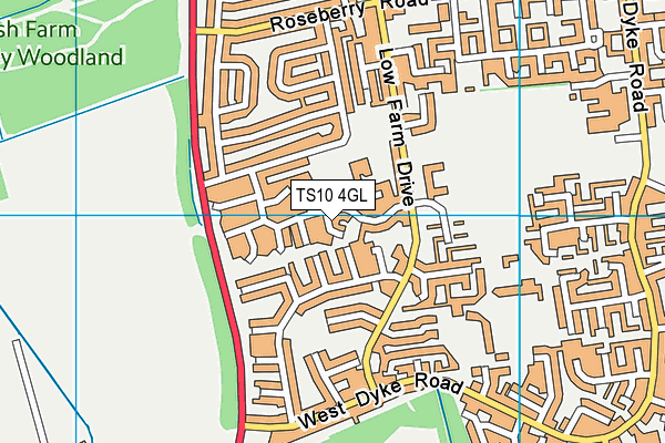 TS10 4GL map - OS VectorMap District (Ordnance Survey)