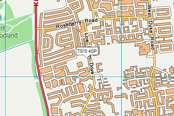 TS10 4GP map - OS VectorMap District (Ordnance Survey)
