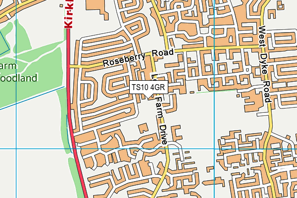 TS10 4GR map - OS VectorMap District (Ordnance Survey)