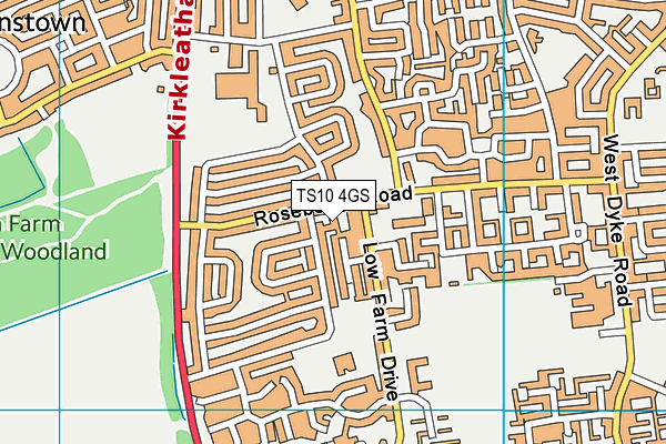 TS10 4GS map - OS VectorMap District (Ordnance Survey)