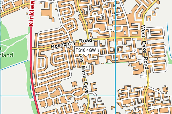 TS10 4GW map - OS VectorMap District (Ordnance Survey)