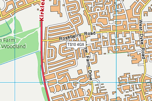 TS10 4GX map - OS VectorMap District (Ordnance Survey)